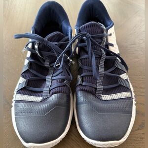 Under Armour Women's Block City 2.0 Volleyball Shoes Navy Blue w/ White Accents